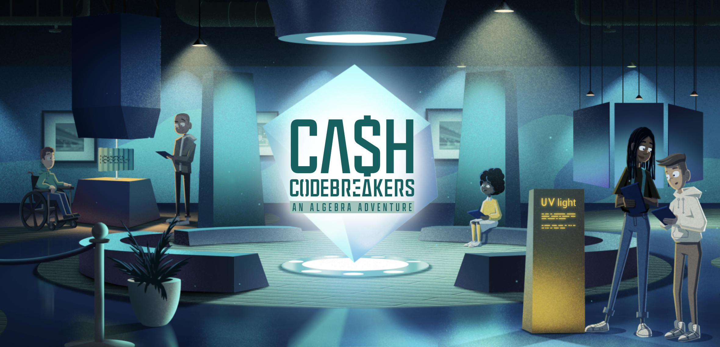 Captura de pantalla de Cash Codebreakers, un juego de matemáticas interactivo para estudiantes de secundario.