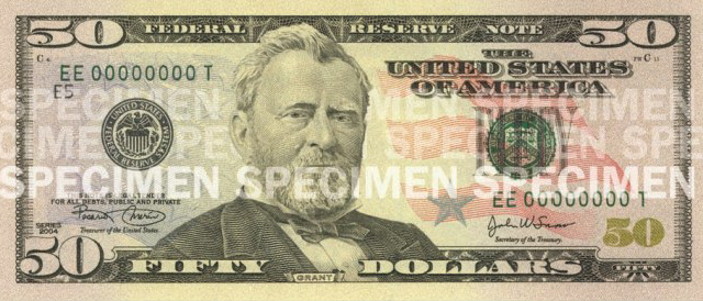 Front of the $50 Note