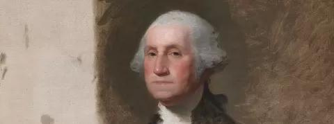 El retrato al óleo inacabado de Gilbert Stuart de 1796 del presidente George Washington se utilizó para la serie de billetes de Estados Unidos de 1869.