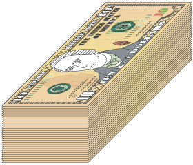 stack of $10 bills