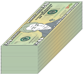 stack of $20 bills