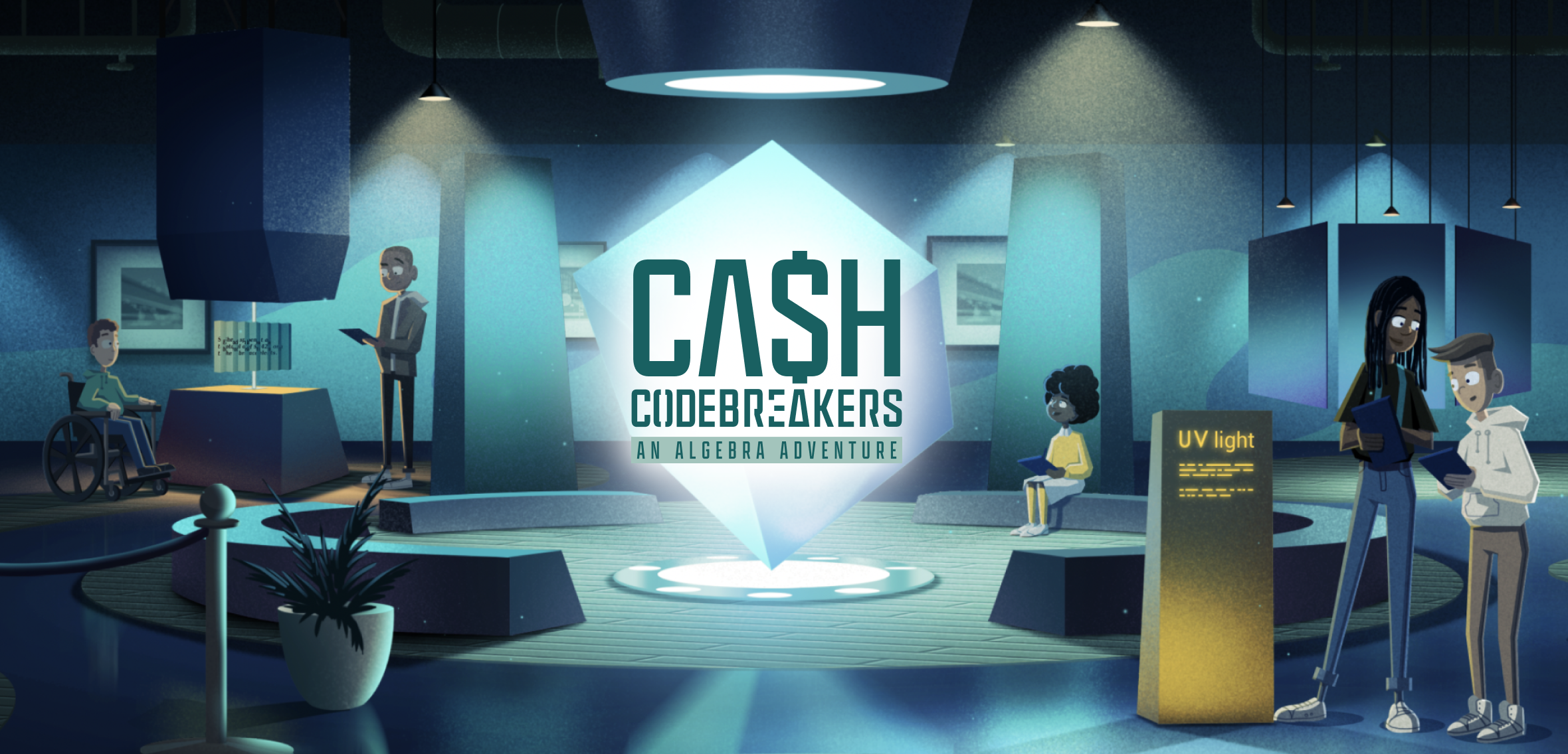 Screenshot of Cash Codebreakers, an interactive math game for middle schoolers.