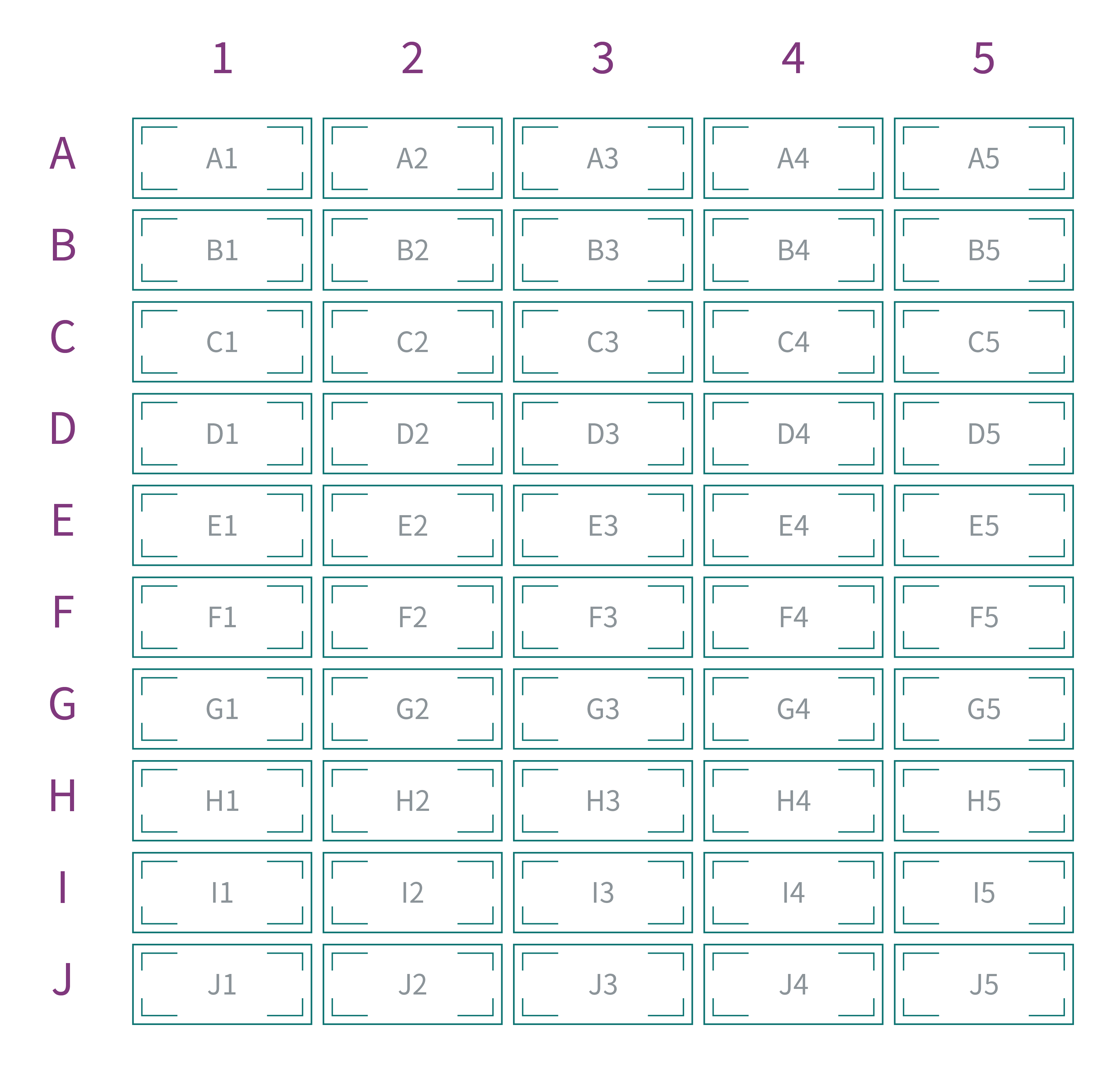 Illustration showing the arrangement of 50 notes on a printing plate.