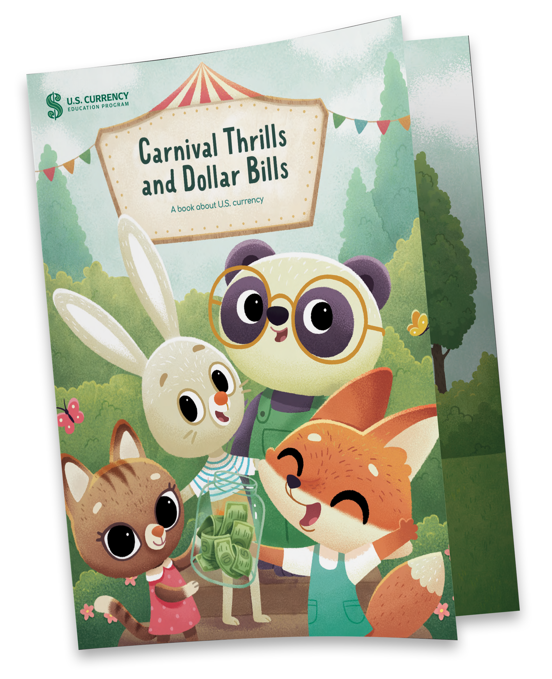 Cover of the Carnival Thrills and Dollar Bills book featuring book characters.