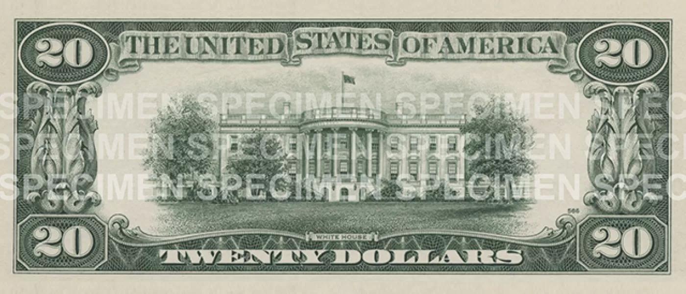 1928 - 1990 $20 bill front