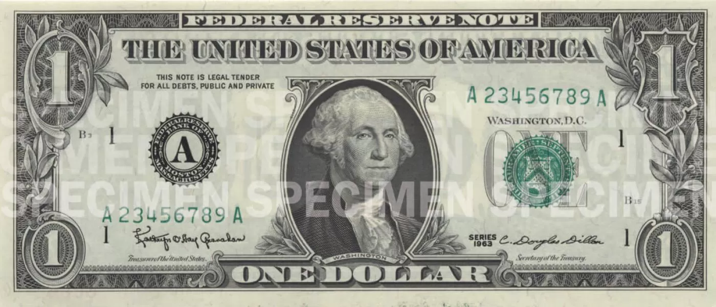 1 dollar bill front