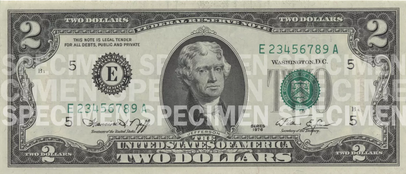 2 dollar bill front
