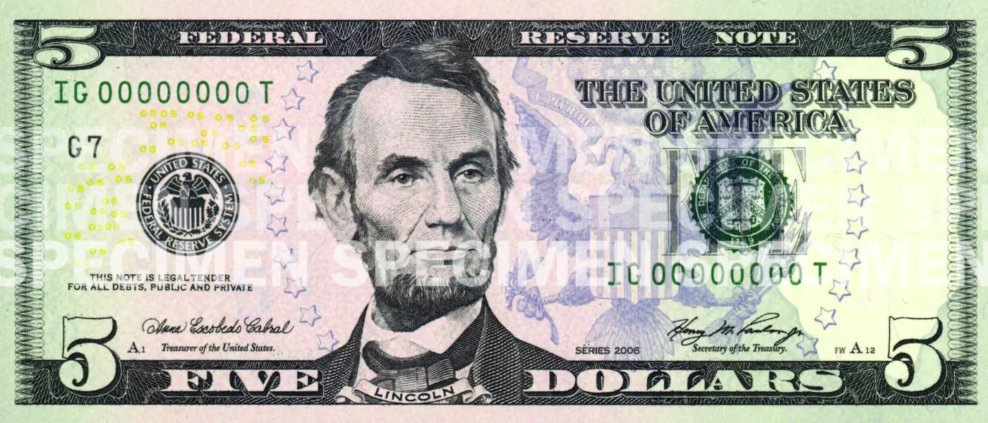 5 dollar bill front