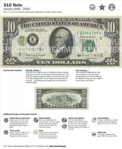  Billete de $10 (1990-2000)
