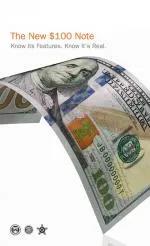 Folleto y afiche del billete de $100