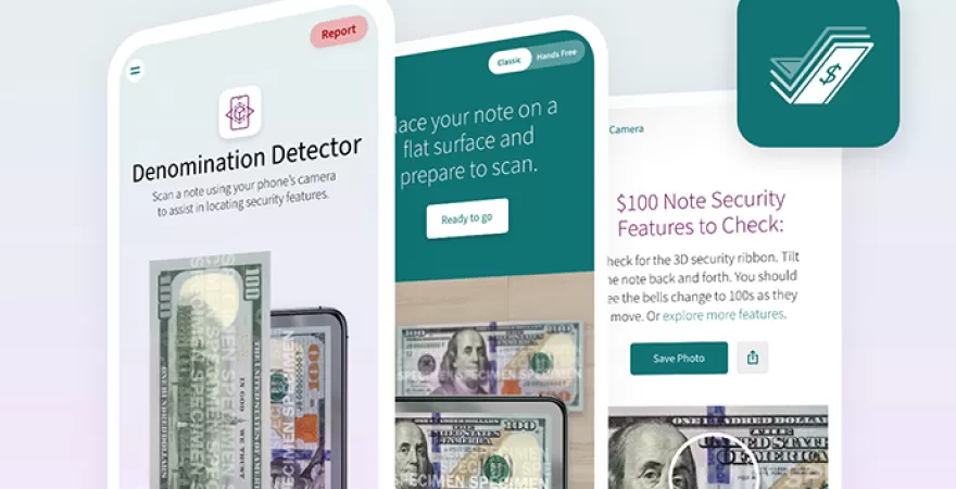 US Currency Cash Assist Mobile App Screenshots