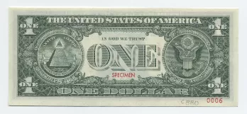$1 Federal Reserve Note back (Series 1963)
