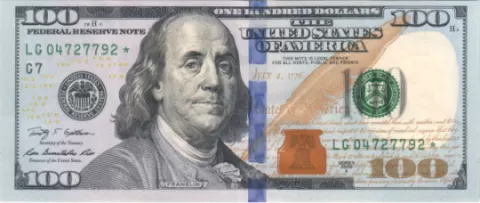 $100 Federal Reserve Note face (Series 2013)