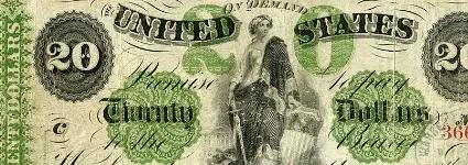 Twenty dollar historical currency.