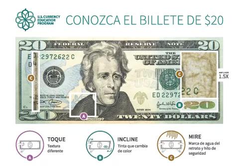 Conozca el billete de $20