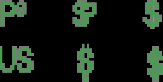 Evolución del símbolo del dólar