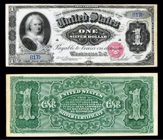 $1 Silver Certificate with Martha Washington