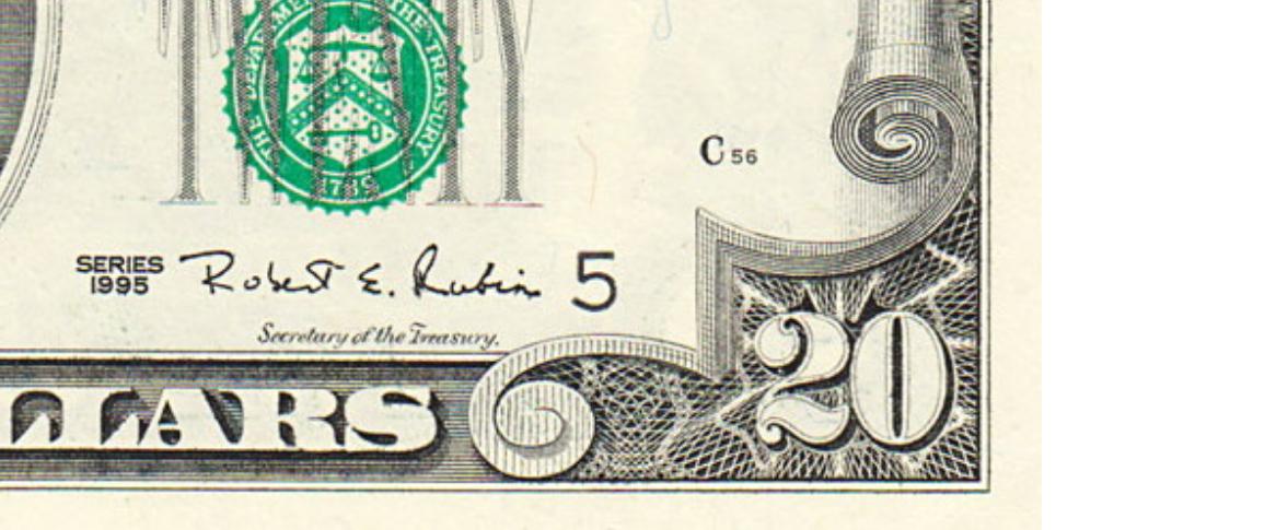 $20 banknote microprinting (Series 1990)