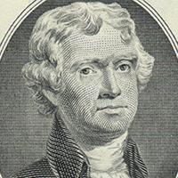printed portrait of Thomas Jefferson