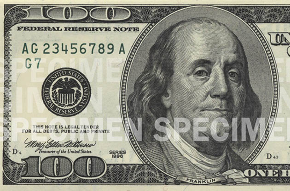 $100 note older design