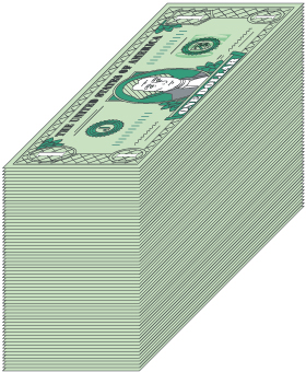 stack of $1 bills