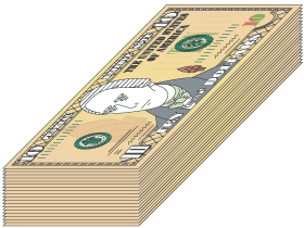stack of $10 bills