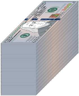 Gráfica que demuestra la vida útil de billetes de $100